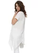Bluza dama alba premium brodata cu margele si paiete cu insertii asimetrice de matase si dantela