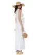 Bluza dama de vara din bumbac alb premium cu nod stilizat