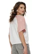 Bluza dama din vascoza cu maneci de tweed roz cu paiete