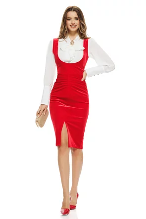 Bluza dama ecru Fofy eleganta cu esarfa plisata si brosa