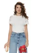 Bluza dama eleganta alba din bumbac cu maneci din dantela premium