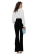 Bluza dama eleganta alba Fofy cu jabou elaborat detasabil  si mansete conturate cu dantela