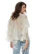 Bluza dama eleganta cloud dencer premium din matase acetat cu guler si maneci cu volane suprapuse