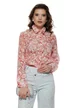 Bluza dama eleganta din jaquard de organza imprimeu floral roz