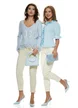 Bluza dama eleganta din tricot premium baby blue cu broderie cu floricele si franjuri