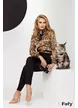 Bluza dama eleganta Fofy din saten fin animal print