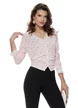 Bluza dama eleganta roz cu buline din vascoza premium cu contururi din dantela si nasturi perla