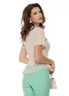 Bluza dama eleganta roz din vascoza premium cu peplum din dantela