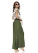 Bluza dama ivoire din bumbac premium maneci brodate cu contur olive