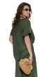 Bluza dama premium din vascoza racoroasa olive colier bohemian