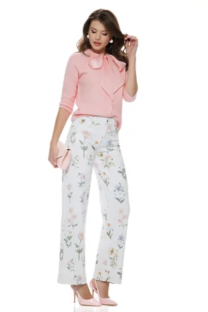 Bluza dama tricotata roz premium stil jacheta cu funda de organza