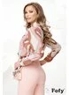 Bluza Fofy dama eleganta cu funda maxi imprimeu geometric tonuri de roz