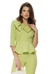 Bluză Fofy verde lime eleganta cu peplum si funda inserata