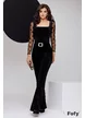 Body dama Fofy din catifea neagra cu maneci din tull cu buline