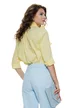 Camasa dama eleganta galben lemon juice din bumbac usor elastic cu esarfa innodata
