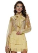 Camasa dama eleganta galben lemon juice din organza de tencel in degrade si funda maxi innodata