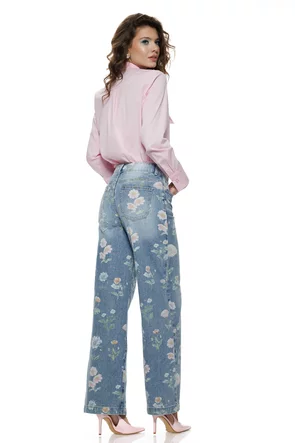 Camasa dama eleganta roz din bumbac usor elastic cu esarfa innodata