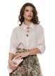 Camasa dama eleganta roz din vascoza cu accesorii metalice aurii