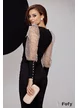 Camasa dama Fofy neagra cu mansete late si nasturi cu strass