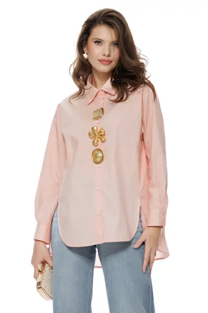 Camasa dama roz cu accesorii speculaculoase