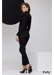 Camasa Fofy neagra premium cu platca de tull cu aplicatii de cristale si brosa din organza cu perla maxi