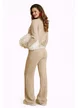 Compleu dama elegant bej premium gros cu contururi din bucle spicat