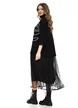 Compleu dama elegant negru cu angora pulover pe gat cu trandafir si rochie cu fusta de tull plisat bordurata