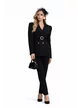 Compleu dama elegant negru cu catarama sacou cu pantalon