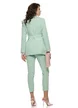 Compleu dama elegant verde menta sacou cu revere si cordon pantalon conic