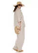 Compleu dama premium bej nature din in 100%camasa si pantalon