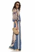 Compleu dama premium bleumarin din matase naturala si vascoza satinata imprimeu luxury paisley