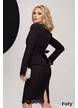 Compleu elegant dama Fofy negru compus din sacou si fusta conica cu aplicatii de dantela si catarama cristale
