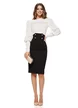 Fusta eleganta Fofy conica neagra cu talie inalta cu nasturi pretiosi perle in talie