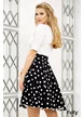Fusta Fofy neagra clos cu imprimeu buline ecru