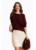 Fusta mini eleganta crem din paiete franjurate picture - 2