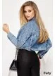 Geaca de blugi oversize albastra innobilata cu capse si strasuri