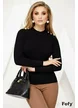 Helanca dama neagra premium cu nasturi perle pe umeri