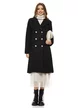 Palton dama elegant din stofa neagra cu naturi metalici