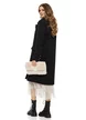 Palton dama elegant din stofa neagra cu naturi metalici