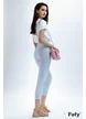 Pantalon dama  bleu ciel elegant cu talie inalta si pense de cambrare