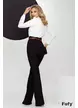 Pantalon dama elegant negru premium cu talie inalta linie evazata si curea