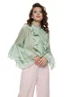 Pantalon dama elegant roz wide cu buzunare si curea