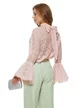 Pantalon dama elegant vernil wide cu buzunare si curea