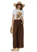 Pantalon dama maro wide cu pense din vascoza racoroasa