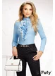 Pantalon Fofy dama bleumarin din material premium cu accesoriu auriu cu strassuri
