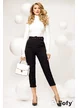 Pantaloni dama eleganti conici negri cu centura