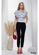 Pantaloni dama office cu betelie alb cu negru