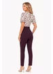 Pantaloni eleganti Fofy bordo cu talie inalta usor elastici si betelie lata