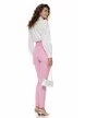 Pantaloni Fofy dama eleganti roz cu talie inalta si croi conic