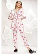 Pijama Fofy in saten premium 3 piese imprimeu flamingo